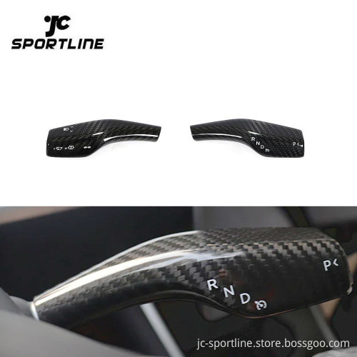 Dry Carbon Fiber Gear Shift Covers for Tesla Model 3 & Y (2017-2022)